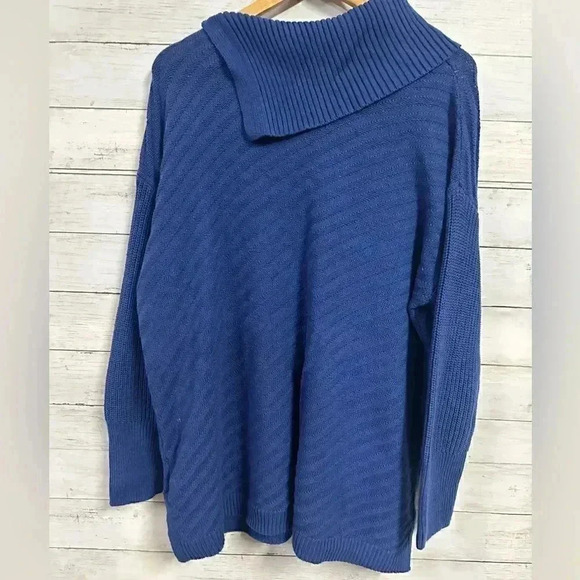 Style & Co Ribbed Button Blue Detail Tunic Sweater Size 1x - Picture 4 of 9
